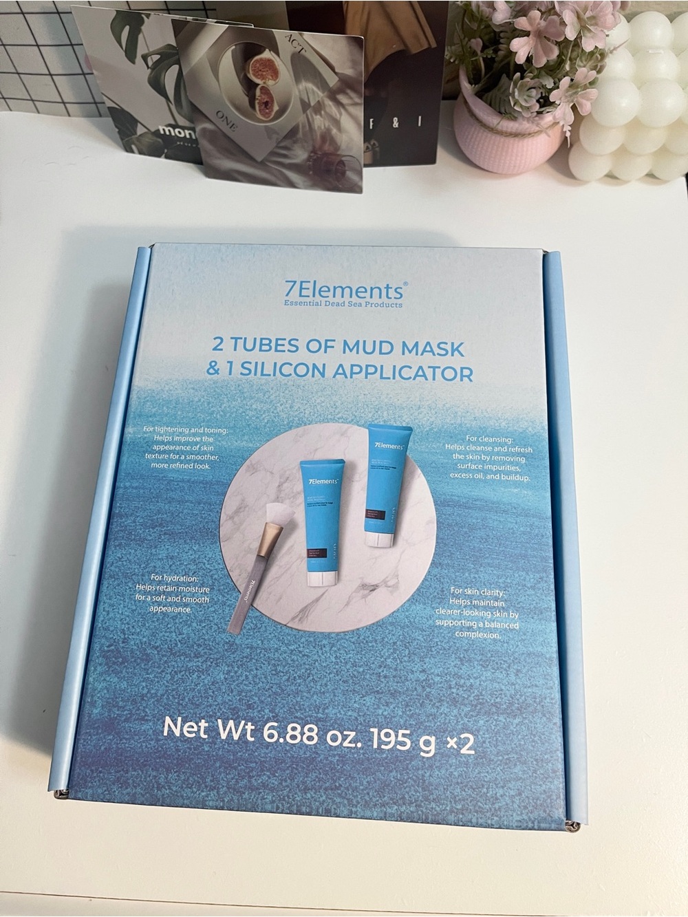 Brand New 7Elements Dead Sea Mud Mask Set (2 Tubes + Applicator)